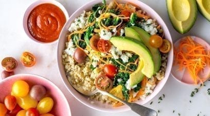 Freekeh, Kale and Egg White Breakfast Bowl