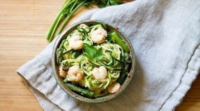 Shrimp & Asparagus Zoodle Pasta