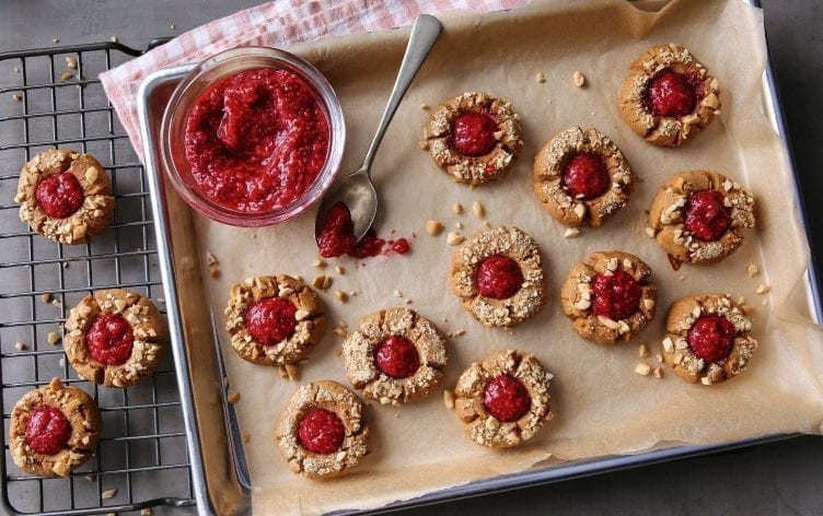 Vegan PB&J Thumbprint Cookies