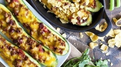 Chili-Cheese Stuffed Zucchini Boats